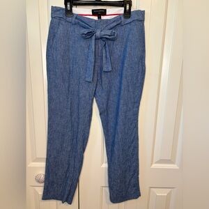Banana Republic Avery Tie Waist Linen Blend Tailored Ankle‎ Pant Size 2P